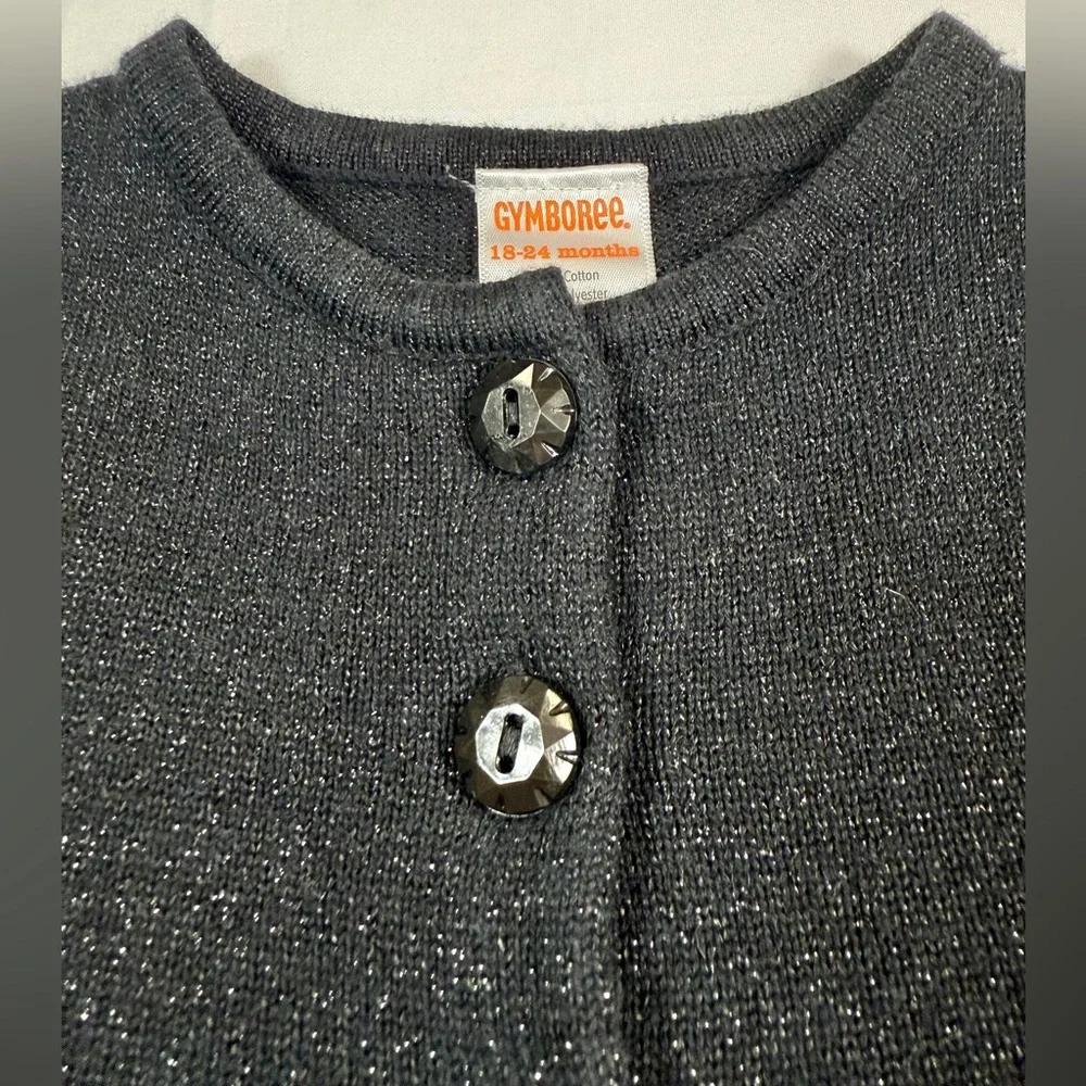 GYMBOREE Baby Girls' Black Glitter Sparkly Peplum Cardigan Sweater‎ Size 18-24M